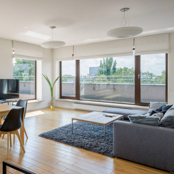 istock Window wall in living room 1323499631