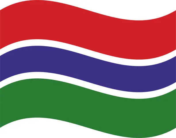 Vector illustration of Gambia waving flag