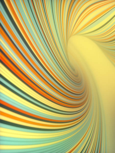 istock Line art wavy wires with twisted floating multicolored lines. 3d rendering digital illustration 1323502471