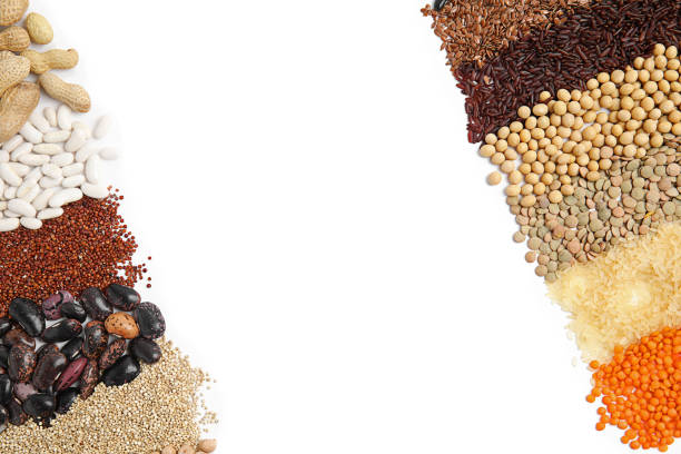 istock Various raw veggie seeds on white background, top view 1323502491