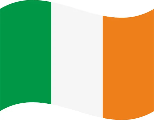 Vector illustration of Ireland waving flag