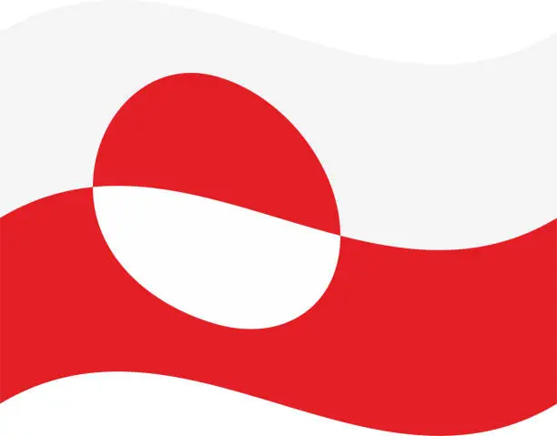 Vector illustration of Greenland waving flag