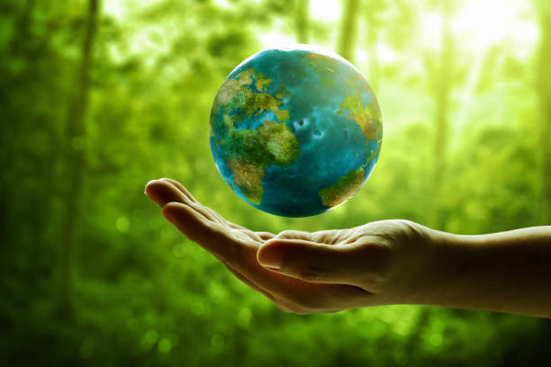 istock Human hand holding planet earth 1323506975