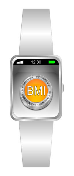 istock Smartwatch with BMI - Body Mass Index Button - 3D illustration 1323508136