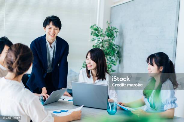 Business Persons Working In An Office Stock Photo - Download Image Now - Business, Japanese Ethnicity, Office