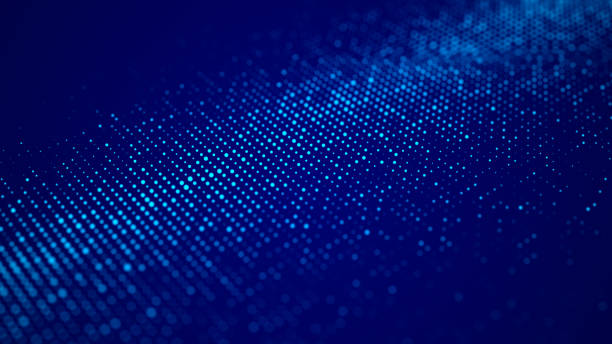 istock Digital blue background of particles. Abstract futuristic illustration. Big data visualization. Technology dynamic dots background. 3D rendering. 1323511396