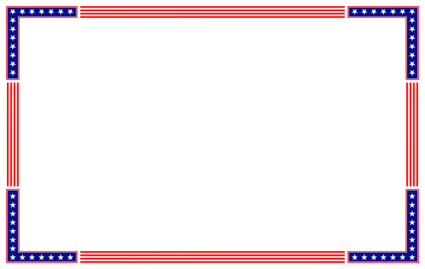 American flag frame border with clean space for your text. American flag symbols frame border with an empty space for your text. patriotism stock illustrations