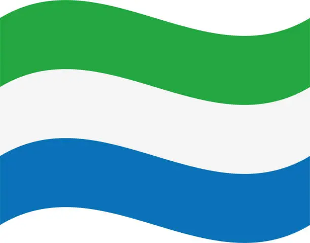 Vector illustration of Sierra Leone waving flag