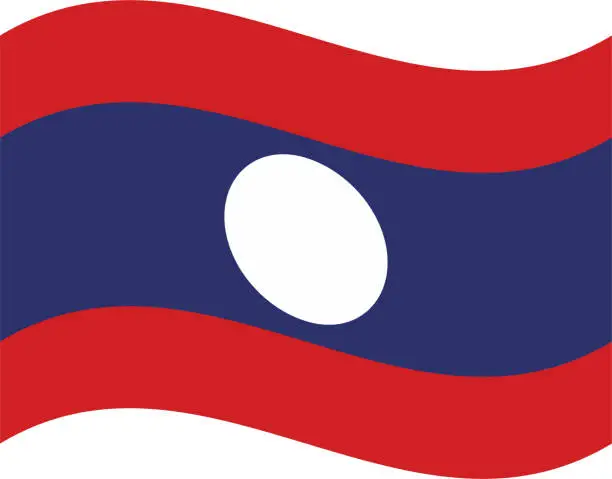 Vector illustration of Laos waving flag