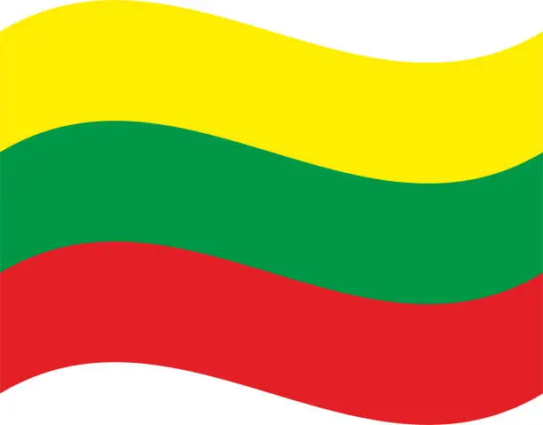 Vector illustration of Lithuania waving flag