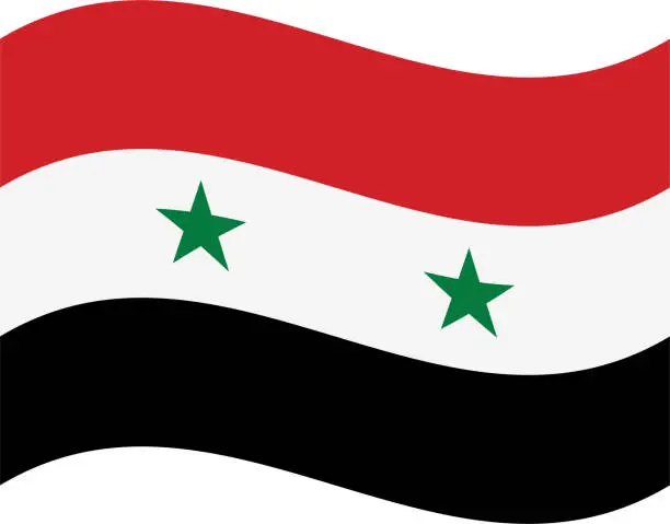 Vector illustration of Syria waving flag