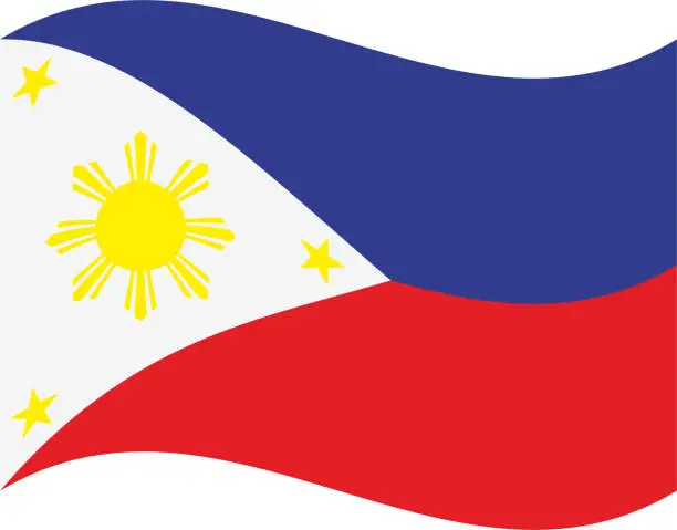 Vector illustration of Philippines waving flag