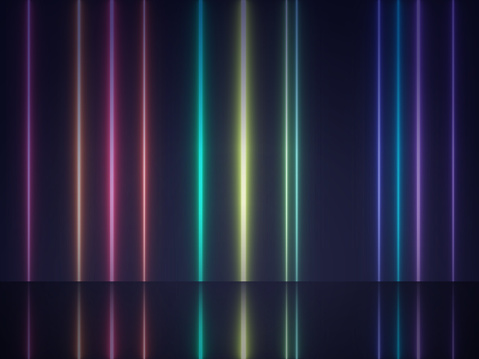 Laser glow lines abstract rainbow background pattern.