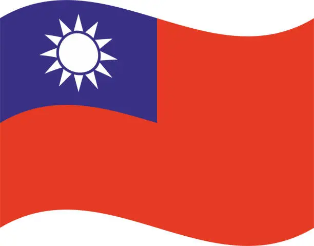 Vector illustration of Taiwan waving flag