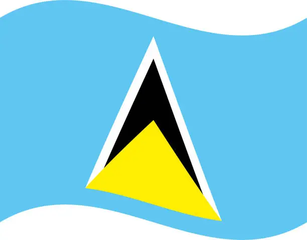Vector illustration of Saint Lucia waving flag
