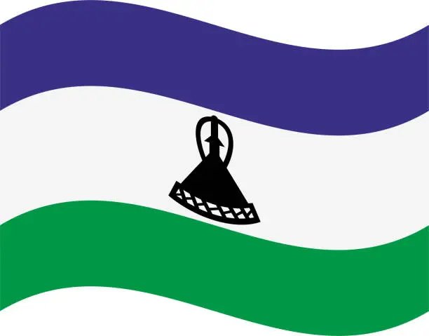 Vector illustration of Lesotho waving flag