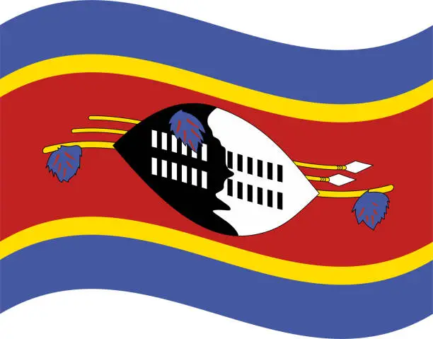 Vector illustration of Eswatini waving flag