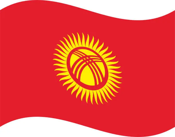 Vector illustration of Kyrgyzstan waving flag