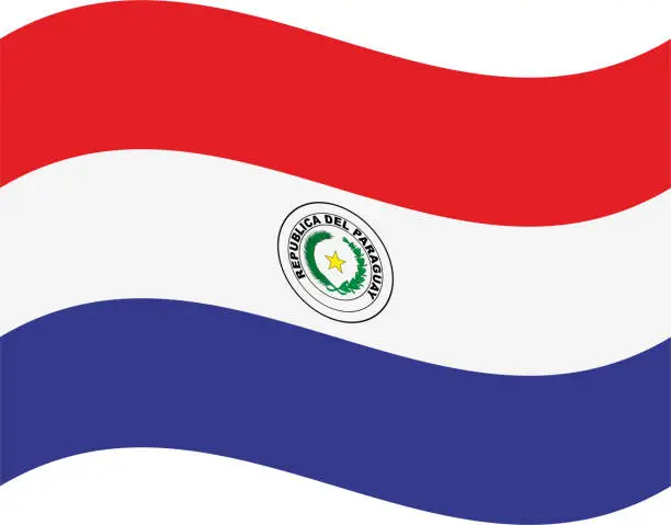 Vector illustration of Paraguay waving flag