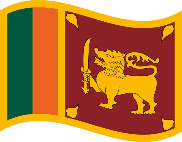 Vector illustration of Sri Lanka waving flag