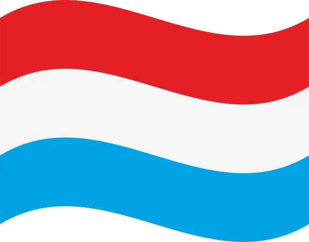 Vector illustration of Luxembourg waving flag