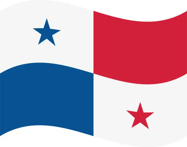 Vector illustration of Panama waving flag