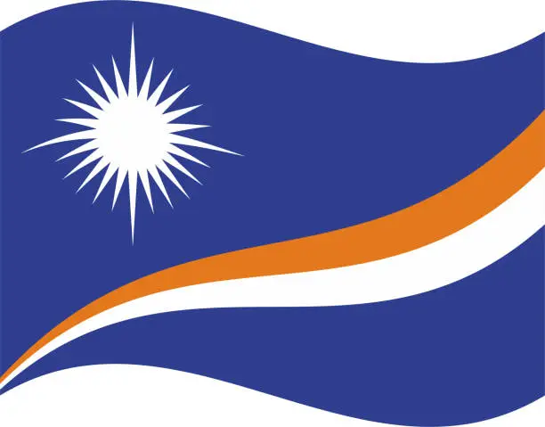 Vector illustration of Marshall Islands waving flag