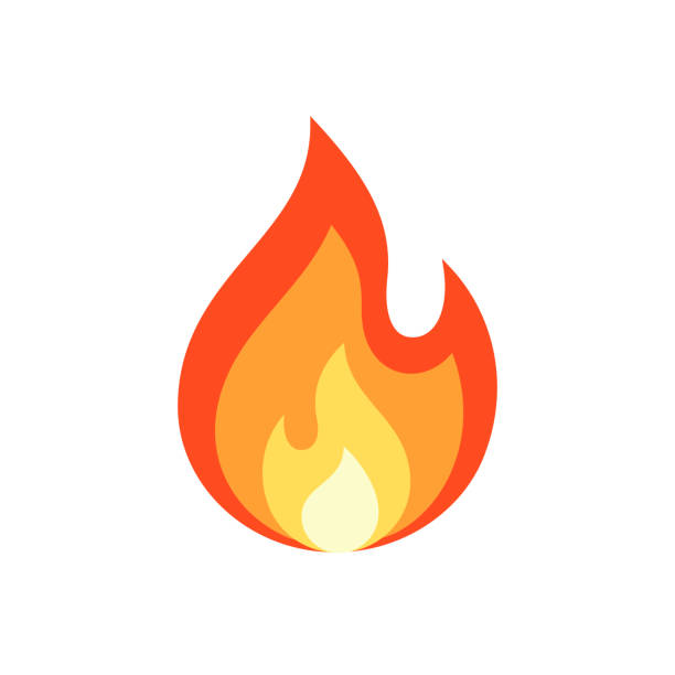 yangın vektörü izole edildi - yangın stock illustrations
