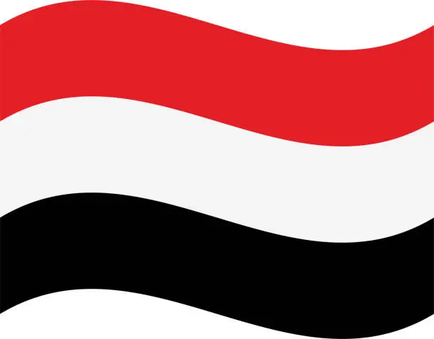 Vector illustration of Yemen waving flag