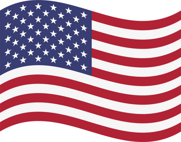 соединенные штаты размахивая флагом - american flag usa flag curve stock illustrations