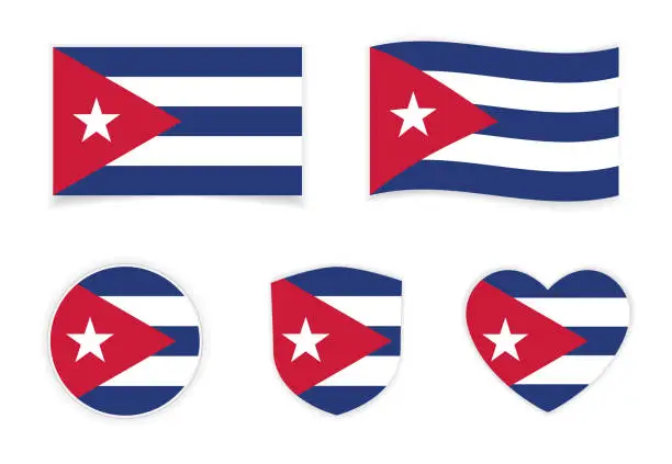 Vector illustration of cuba national flag icon