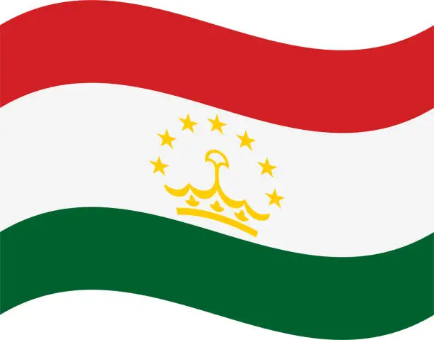 Vector illustration of Tajikistan waving flag