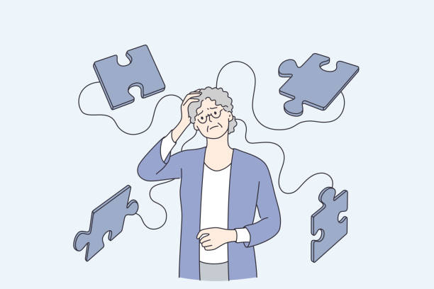 koncepcja pacjentów z chorobą alzheimera - alzheimer stock illustrations