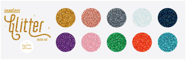 Glitter seamless pattern set, Shiny seamless colorful backgrounds with shimmer texture. Holiday vector abstract background. Vector illustration Glitter seamless pattern set, Shiny seamless colorful backgrounds with shimmer texture. Holiday vector abstract background. Vector illustration. bronze glitter stock illustrations