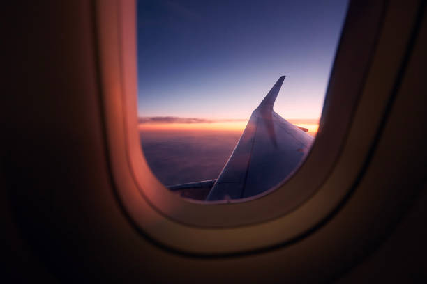 istock Beautiful view out of airplane window during flight 1323541019