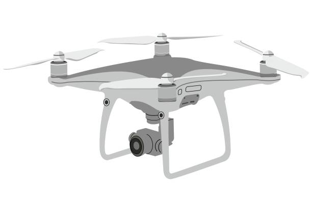 istock White color remote aerial drone. Drone with video camera.Isolated on white background. 1323543202