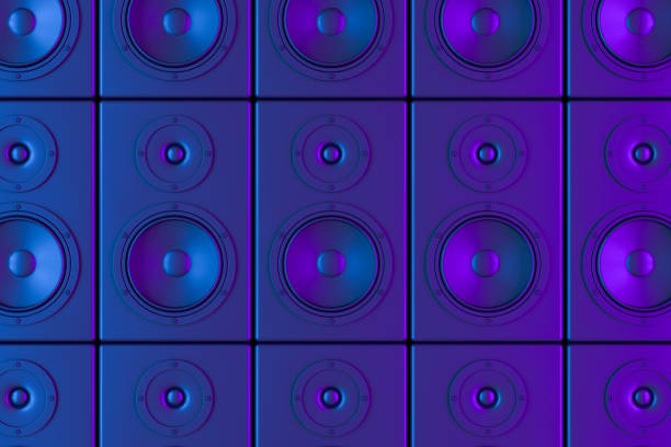 istock Audio Speaker Background with Neon Lights 1323543258