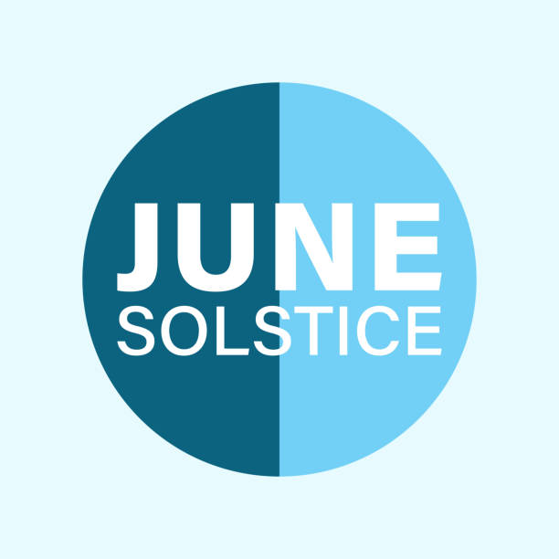 June Solstice Illustration of June solstice which falls on June 20-22 each year. Summer Solstice or Winter Solstice tropic of capricorn stock illustrations