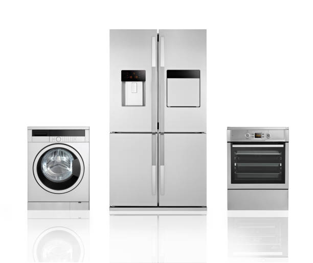 gospodarstwa domowego - three different refrigerators zdjęcia i obrazy z banku zdjęć