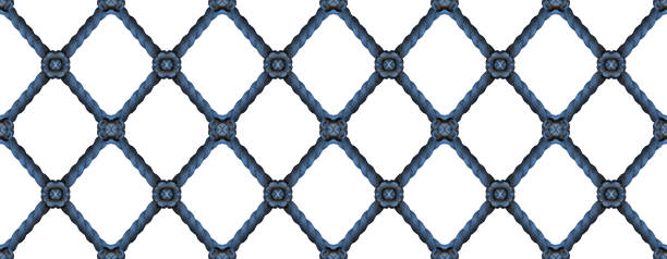 istock Old wrought iron grating with floral decorations  - seamless pattern on white background for easy selection - useful for 3D rendering 1323548914