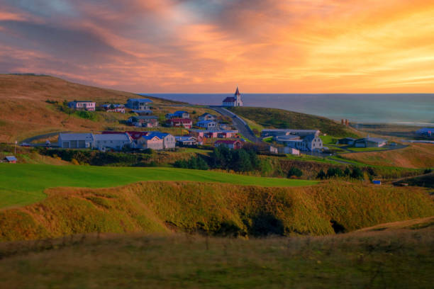 istock Icelandic Town of Vik During Sunset 1323555497