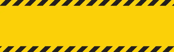 Vector illustration of Black and yellow warning hazard pattern background