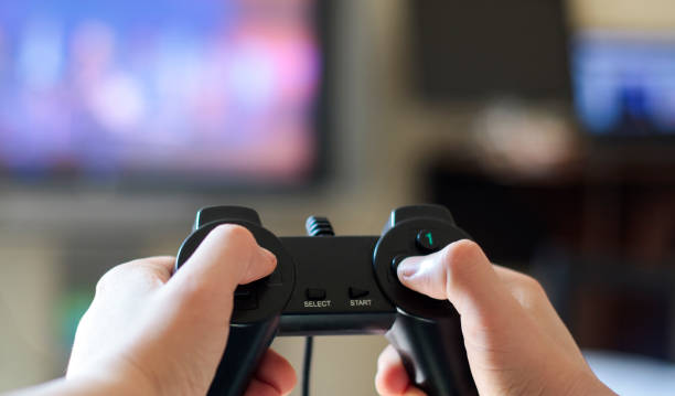 istock Playing on the joystick in a game 1323562817