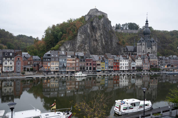istock Small Belgian town Dinant on Meuse river in Walloon, Belgium 1323578695
