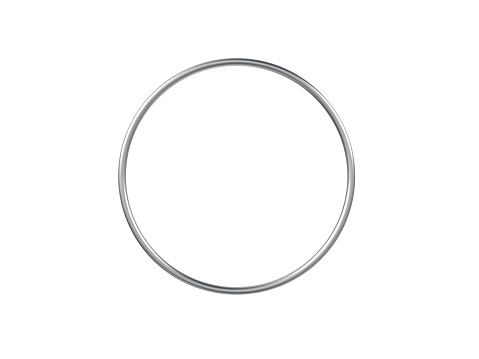 Metal ring isolated on white background. 3d illustration. Single object.
