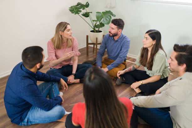 istock Support group having a conversation about mental health 1323586968