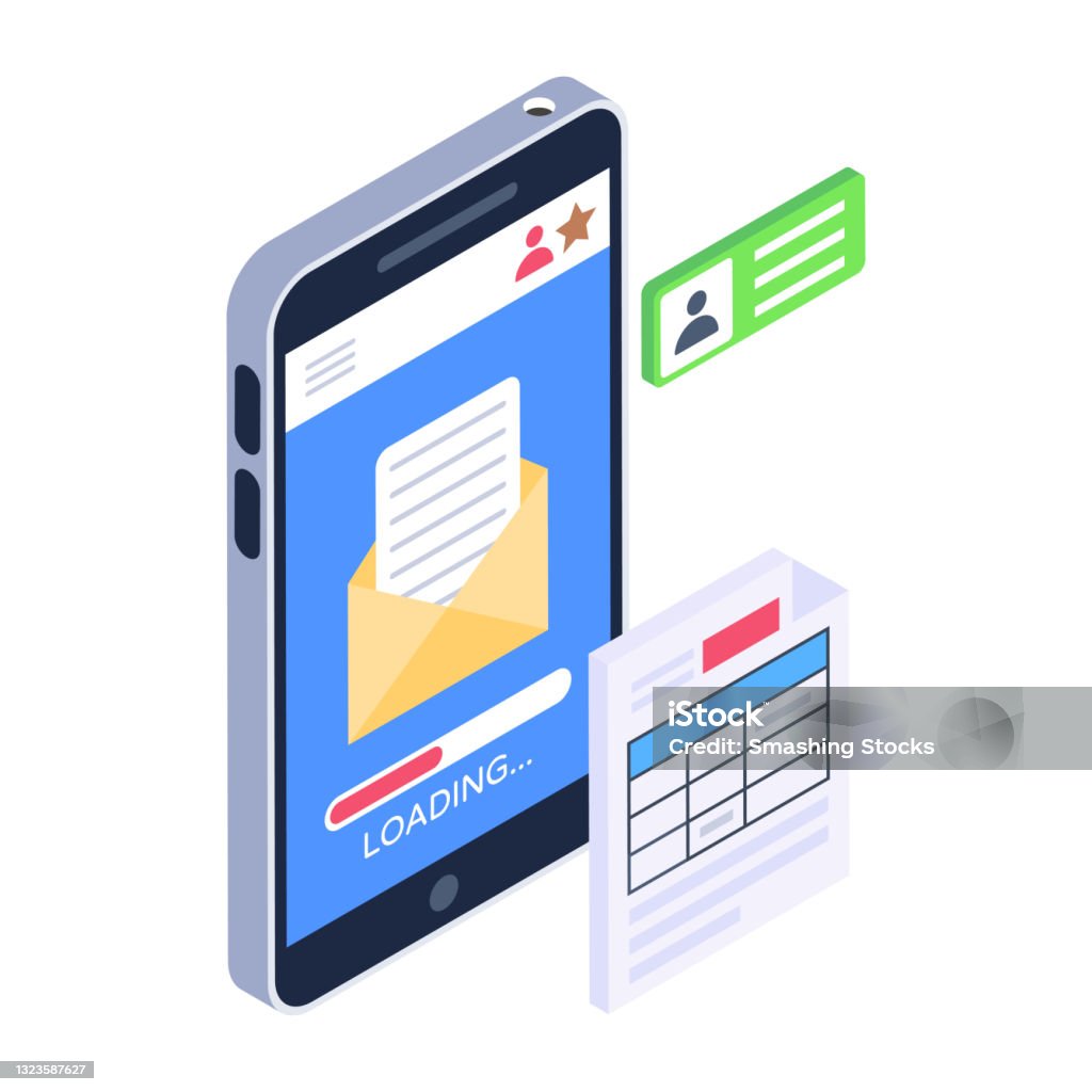 Loading Screen Mail Mobile Mail Loading Stock Illustration - Download Image Now - E-Mail ...