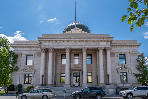 Reno, NV USA - May 16, 2021: Washoe County Courthouse in downtown Reno.