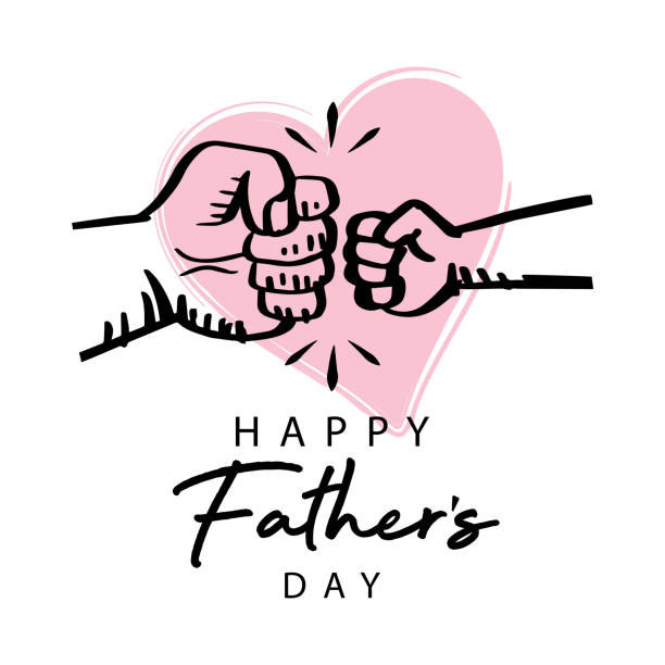 Father and son fist bump stock. Happy father's day poster concept. Father and son fist bump stock. Happy father's day poster concept. XVI stock illustrations