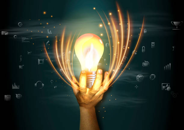 istock A hand holding Light bulb.creativity illustration modern Idea and Concept 1323607260